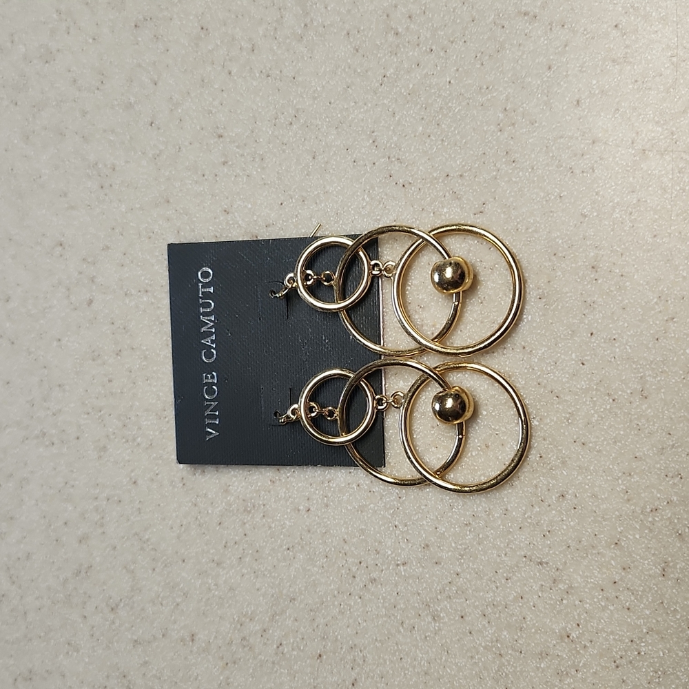 NWT Vince Camuto Gold Triple Hoop Earrings